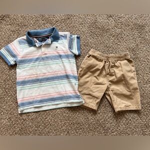 Tommy Hilfiger boys collared striped matching outfit set 4T